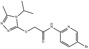 N-(5-bromopyridin-2-yl)-2-[(5-methyl-4-propan-2-yl-1,2,4-triazol-3-yl)sulfanyl]acetamide Struktur