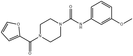 4-(furan-2-carbonyl)-N-(3-methoxyphenyl)piperazine-1-carboxamide Struktur