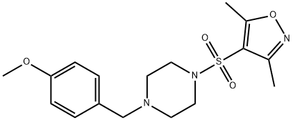 4-[4-[(4-methoxyphenyl)methyl]piperazin-1-yl]sulfonyl-3,5-dimethyl-1,2-oxazole Struktur