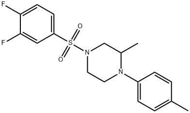 4-(3,4-difluorophenyl)sulfonyl-2-methyl-1-(4-methylphenyl)piperazine Struktur