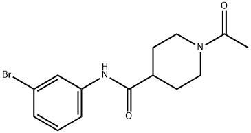 1-acetyl-N-(3-bromophenyl)piperidine-4-carboxamide Struktur