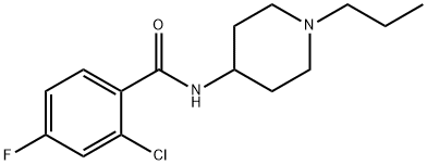 2-chloro-4-fluoro-N-(1-propylpiperidin-4-yl)benzamide Struktur