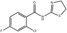 2-chloro-N-(4,5-dihydro-1,3-thiazol-2-yl)-4-fluorobenzamide Struktur