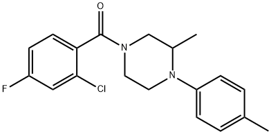 (2-chloro-4-fluorophenyl)-[3-methyl-4-(4-methylphenyl)piperazin-1-yl]methanone Struktur