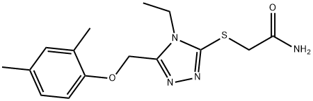 2-[[5-[(2,4-dimethylphenoxy)methyl]-4-ethyl-1,2,4-triazol-3-yl]sulfanyl]acetamide Struktur