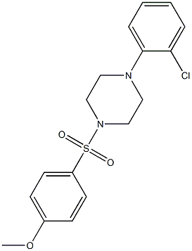 1-(2-chlorophenyl)-4-(4-methoxyphenyl)sulfonylpiperazine Struktur