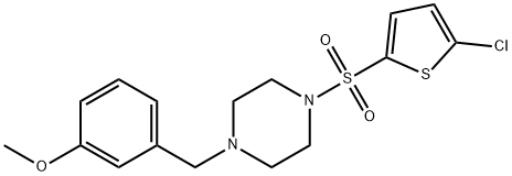 1-(5-chlorothiophen-2-yl)sulfonyl-4-[(3-methoxyphenyl)methyl]piperazine Struktur