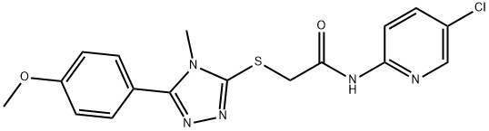 N-(5-chloropyridin-2-yl)-2-[[5-(4-methoxyphenyl)-4-methyl-1,2,4-triazol-3-yl]sulfanyl]acetamide Struktur