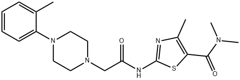 N,N,4-trimethyl-2-[[2-[4-(2-methylphenyl)piperazin-1-yl]acetyl]amino]-1,3-thiazole-5-carboxamide Struktur