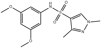 N-(3,5-dimethoxyphenyl)-1,3-dimethylpyrazole-4-sulfonamide Struktur