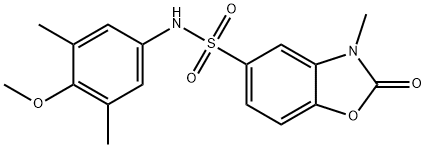 N-(4-methoxy-3,5-dimethylphenyl)-3-methyl-2-oxo-1,3-benzoxazole-5-sulfonamide Struktur