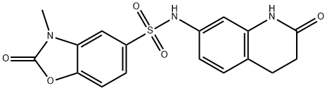 3-methyl-2-oxo-N-(2-oxo-3,4-dihydro-1H-quinolin-7-yl)-1,3-benzoxazole-5-sulfonamide Struktur