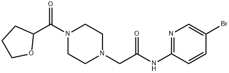 N-(5-bromopyridin-2-yl)-2-[4-(oxolane-2-carbonyl)piperazin-1-yl]acetamide Struktur