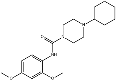 4-cyclohexyl-N-(2,4-dimethoxyphenyl)piperazine-1-carboxamide Struktur