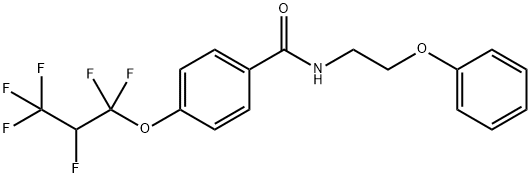 4-(1,1,2,3,3,3-hexafluoropropoxy)-N-(2-phenoxyethyl)benzamide Struktur