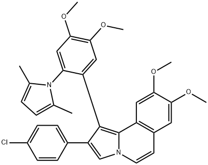 2-(4-chlorophenyl)-1-[2-(2,5-dimethylpyrrol-1-yl)-4,5-dimethoxyphenyl]-8,9-dimethoxypyrrolo[2,1-a]isoquinoline Struktur