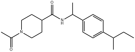 1-acetyl-N-[1-(4-butan-2-ylphenyl)ethyl]piperidine-4-carboxamide Struktur