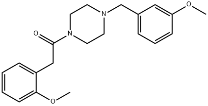 2-(2-methoxyphenyl)-1-[4-[(3-methoxyphenyl)methyl]piperazin-1-yl]ethanone Struktur