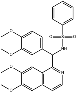 N-[(6,7-dimethoxyisoquinolin-1-yl)-(3,4-dimethoxyphenyl)methyl]benzenesulfonamide Struktur