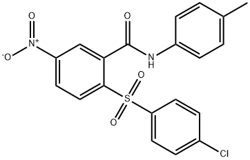 2-(4-chlorophenyl)sulfonyl-N-(4-methylphenyl)-5-nitrobenzamide Struktur