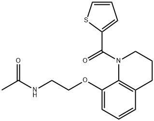 N-[2-[[1-(thiophene-2-carbonyl)-3,4-dihydro-2H-quinolin-8-yl]oxy]ethyl]acetamide Struktur