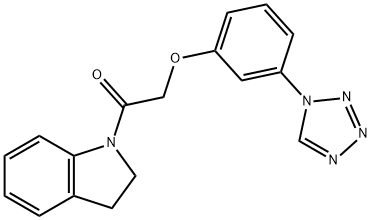 1-(2,3-dihydroindol-1-yl)-2-[3-(tetrazol-1-yl)phenoxy]ethanone Struktur