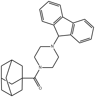 1-adamantyl-[4-(9H-fluoren-9-yl)piperazin-1-yl]methanone Struktur