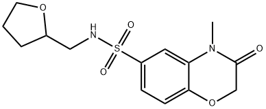 4-methyl-3-oxo-N-(oxolan-2-ylmethyl)-1,4-benzoxazine-6-sulfonamide Struktur