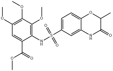 methyl 3,4,5-trimethoxy-2-[(2-methyl-3-oxo-4H-1,4-benzoxazin-6-yl)sulfonylamino]benzoate Struktur