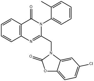 5-chloro-3-[[3-(2-methylphenyl)-4-oxoquinazolin-2-yl]methyl]-1,3-benzoxazol-2-one Struktur