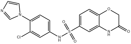 N-(3-chloro-4-imidazol-1-ylphenyl)-3-oxo-4H-1,4-benzoxazine-6-sulfonamide Struktur