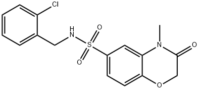 N-[(2-chlorophenyl)methyl]-4-methyl-3-oxo-1,4-benzoxazine-6-sulfonamide Struktur