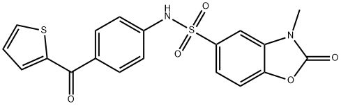 3-methyl-2-oxo-N-[4-(thiophene-2-carbonyl)phenyl]-1,3-benzoxazole-5-sulfonamide Struktur