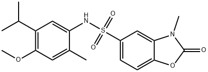 N-(4-methoxy-2-methyl-5-propan-2-ylphenyl)-3-methyl-2-oxo-1,3-benzoxazole-5-sulfonamide Struktur