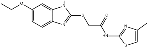 2-[(6-ethoxy-1H-benzimidazol-2-yl)sulfanyl]-N-(4-methyl-1,3-thiazol-2-yl)acetamide Struktur