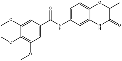 3,4,5-trimethoxy-N-(2-methyl-3-oxo-4H-1,4-benzoxazin-6-yl)benzamide Struktur