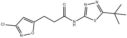 N-(5-tert-butyl-1,3,4-thiadiazol-2-yl)-3-(3-chloro-1,2-oxazol-5-yl)propanamide Struktur