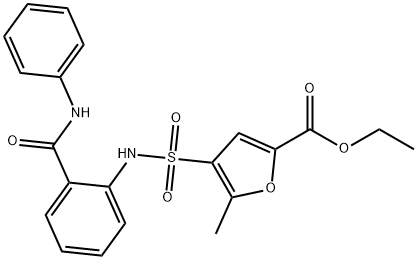 ethyl 5-methyl-4-[[2-(phenylcarbamoyl)phenyl]sulfamoyl]furan-2-carboxylate Struktur