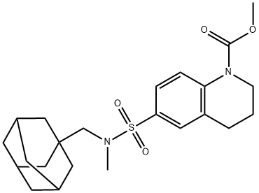 methyl 6-[1-adamantylmethyl(methyl)sulfamoyl]-3,4-dihydro-2H-quinoline-1-carboxylate Struktur