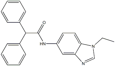 N-(1-ethylbenzimidazol-5-yl)-2,2-diphenylacetamide Struktur