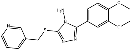 3-(3,4-dimethoxyphenyl)-5-(pyridin-3-ylmethylsulfanyl)-1,2,4-triazol-4-amine Struktur