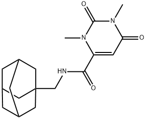 N-(1-adamantylmethyl)-1,3-dimethyl-2,6-dioxopyrimidine-4-carboxamide Struktur