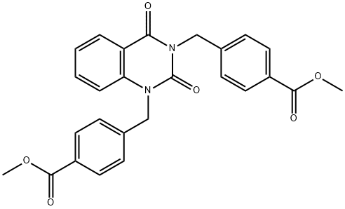 methyl 4-[[3-[(4-methoxycarbonylphenyl)methyl]-2,4-dioxoquinazolin-1-yl]methyl]benzoate Struktur