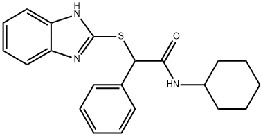 2-(1H-benzimidazol-2-ylsulfanyl)-N-cyclohexyl-2-phenylacetamide Struktur