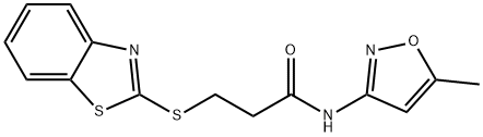 3-(1,3-benzothiazol-2-ylsulfanyl)-N-(5-methyl-1,2-oxazol-3-yl)propanamide Struktur