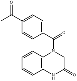 4-(4-acetylbenzoyl)-1,3-dihydroquinoxalin-2-one Struktur