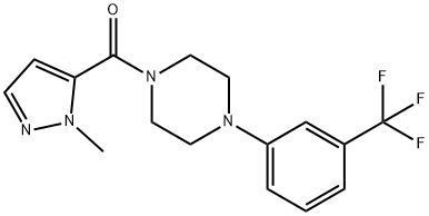 (2-methylpyrazol-3-yl)-[4-[3-(trifluoromethyl)phenyl]piperazin-1-yl]methanone Struktur