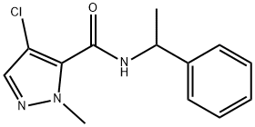 4-chloro-2-methyl-N-(1-phenylethyl)pyrazole-3-carboxamide Struktur