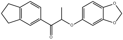 2-(1,3-benzodioxol-5-yloxy)-1-(2,3-dihydro-1H-inden-5-yl)propan-1-one Struktur