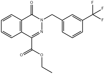 ethyl 4-oxo-3-[[3-(trifluoromethyl)phenyl]methyl]phthalazine-1-carboxylate Struktur